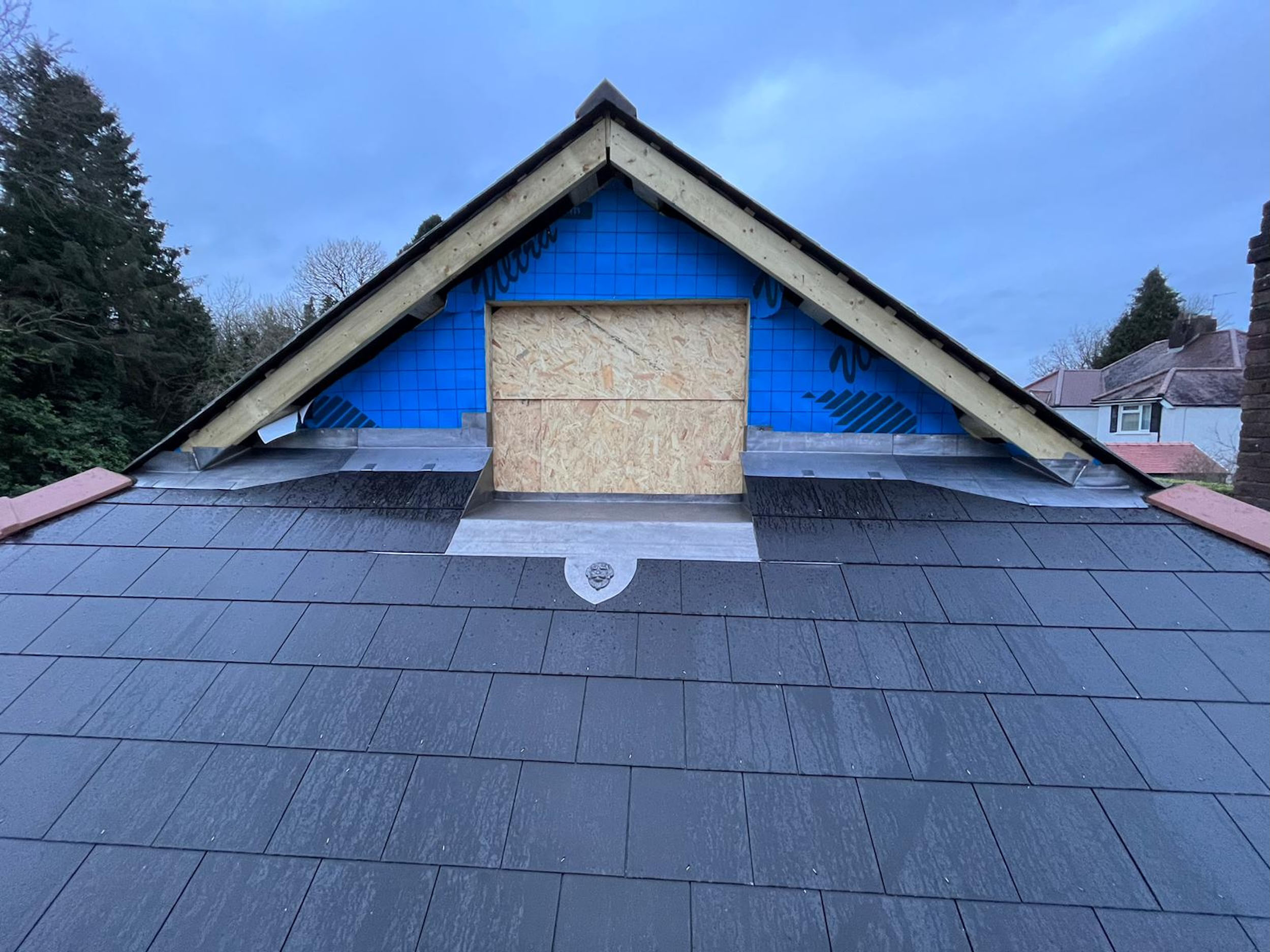 A roof repair carried out in Cardiff, South Wales